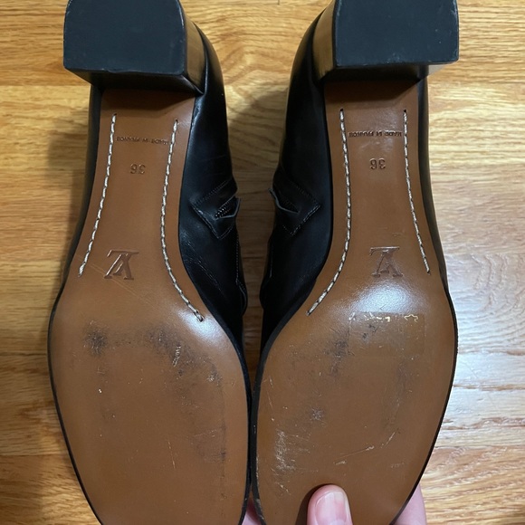 Louis Vuitton Black Leather Booties with Gold Hardware - Picture 6 of 8